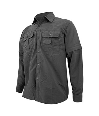 Grey Button Down Fishing Shirt