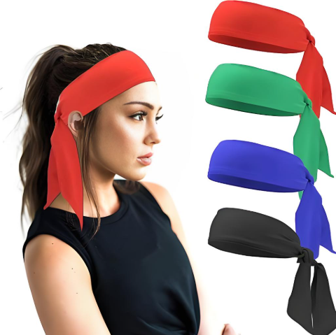 Black Athletic Tie Headbands