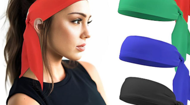 Black Athletic Tie Headbands